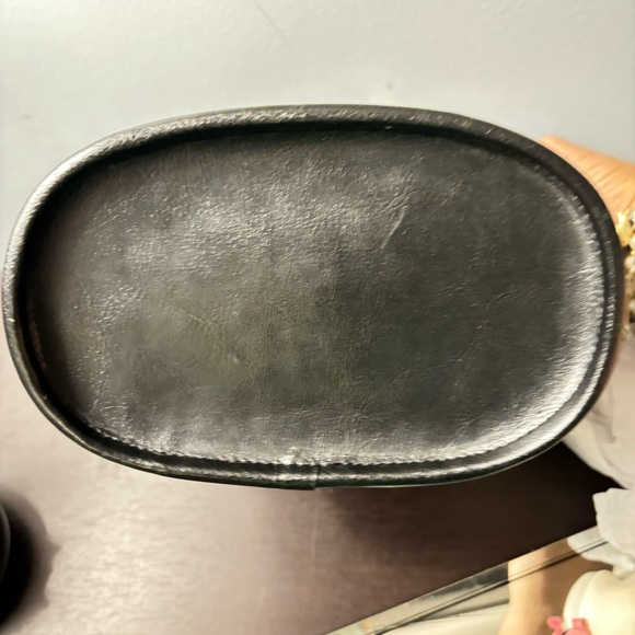 BRIGHTON Corazon Black Pebble Grain/Croc Embossed Bag W/Silver Heart Handles - Picture 8 of 12